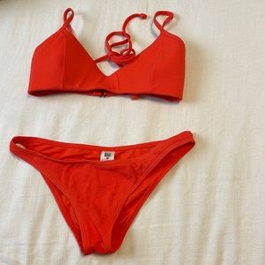 Billabong Textured Red Bikini Set